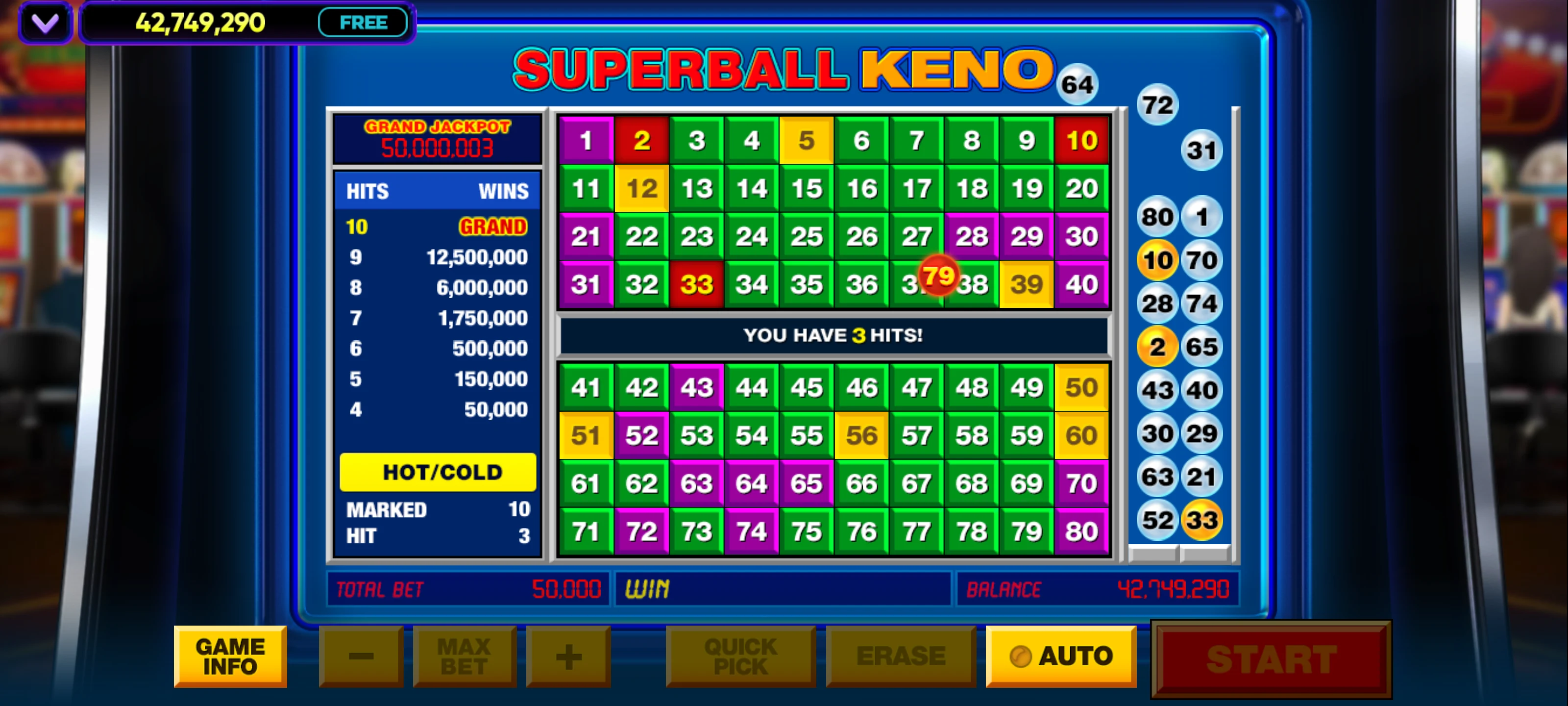Vegas Keno screenshot