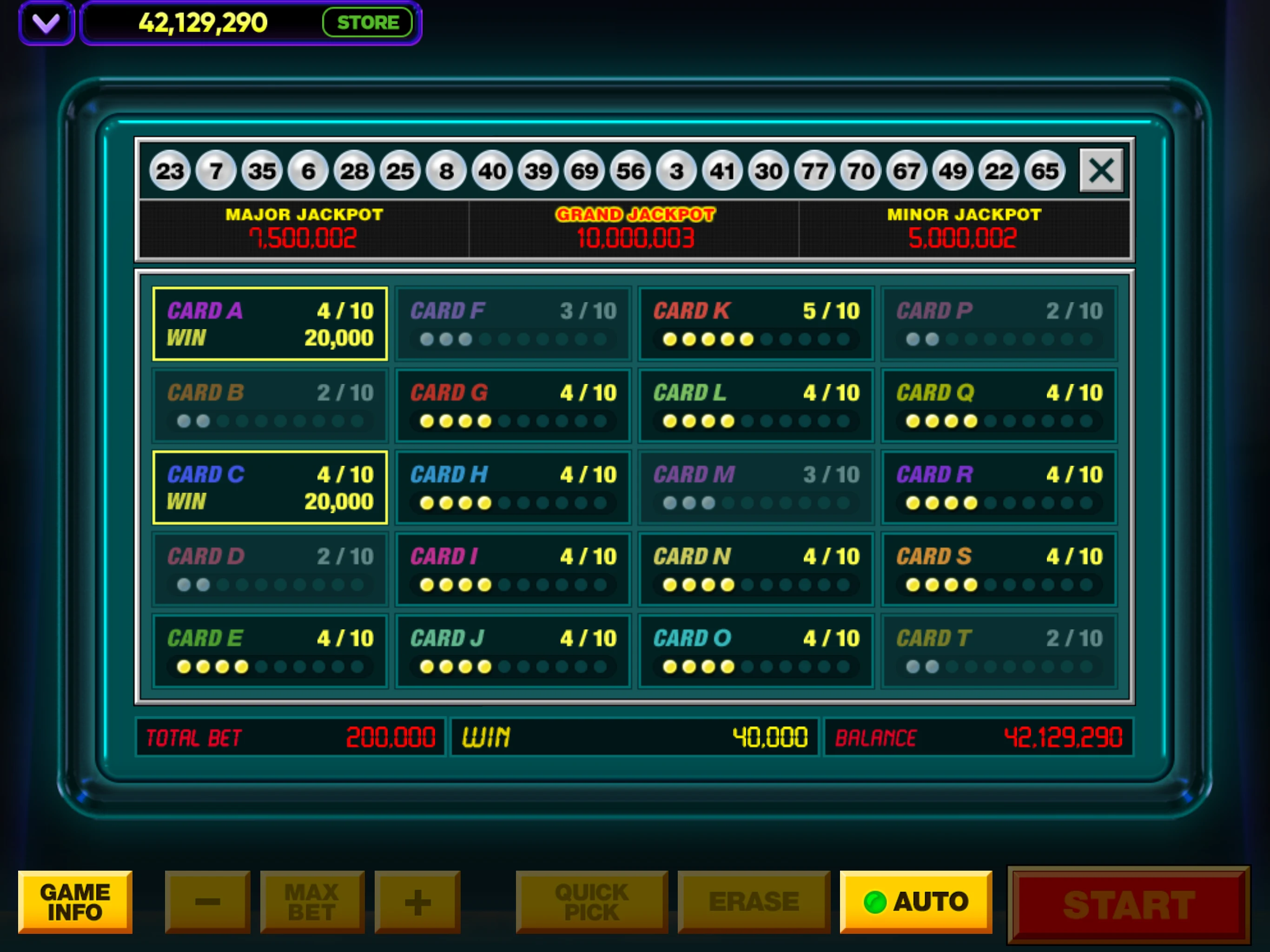 Vegas Keno screenshot