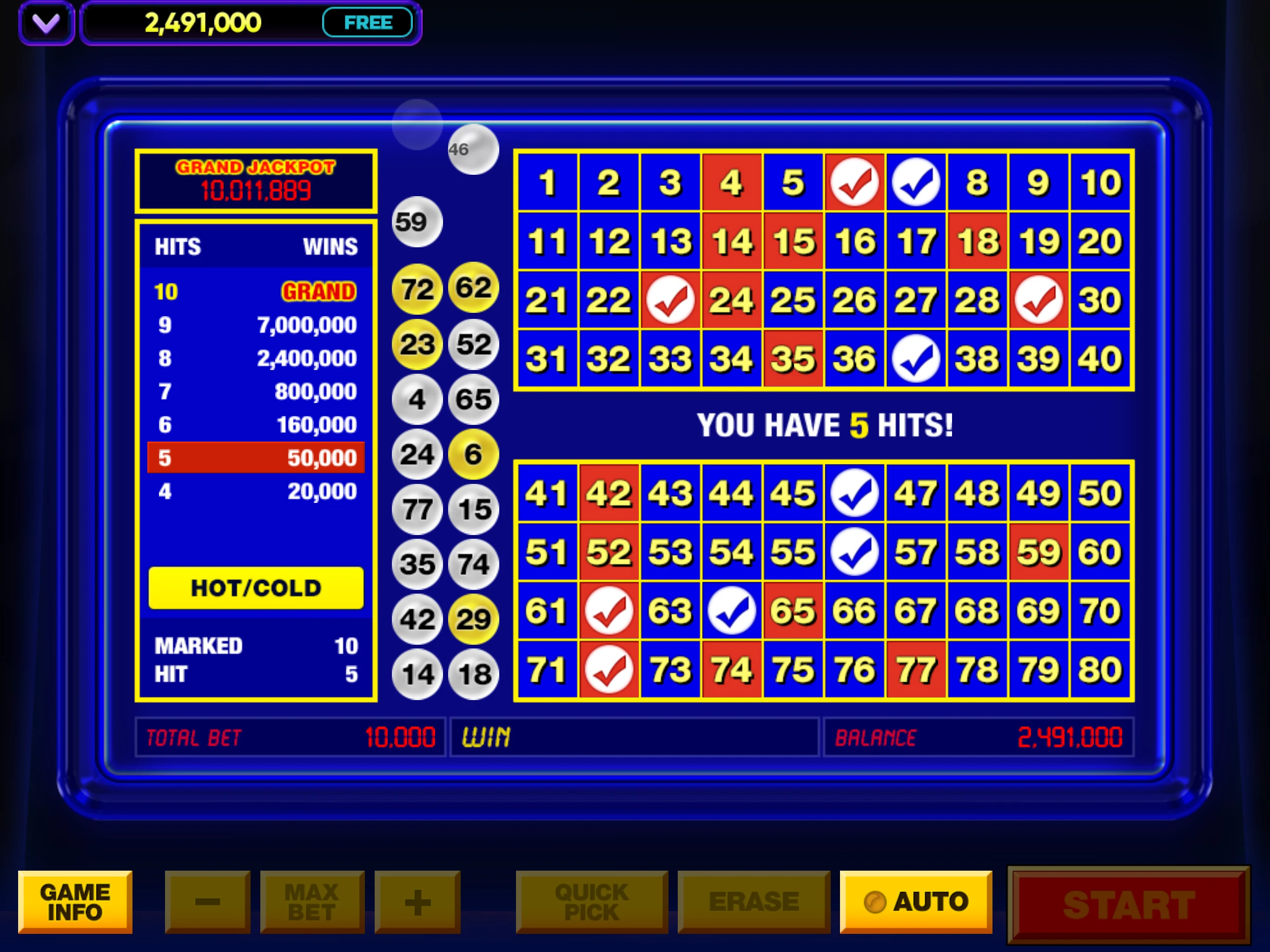Vegas Keno screenshot