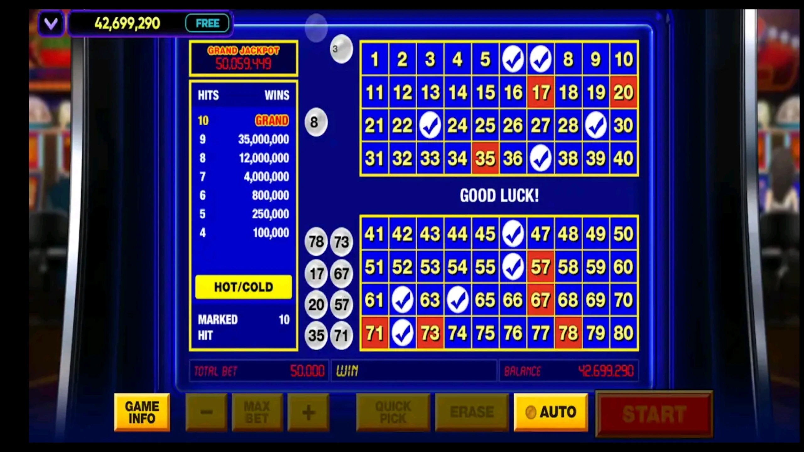 Vegas Keno screenshot